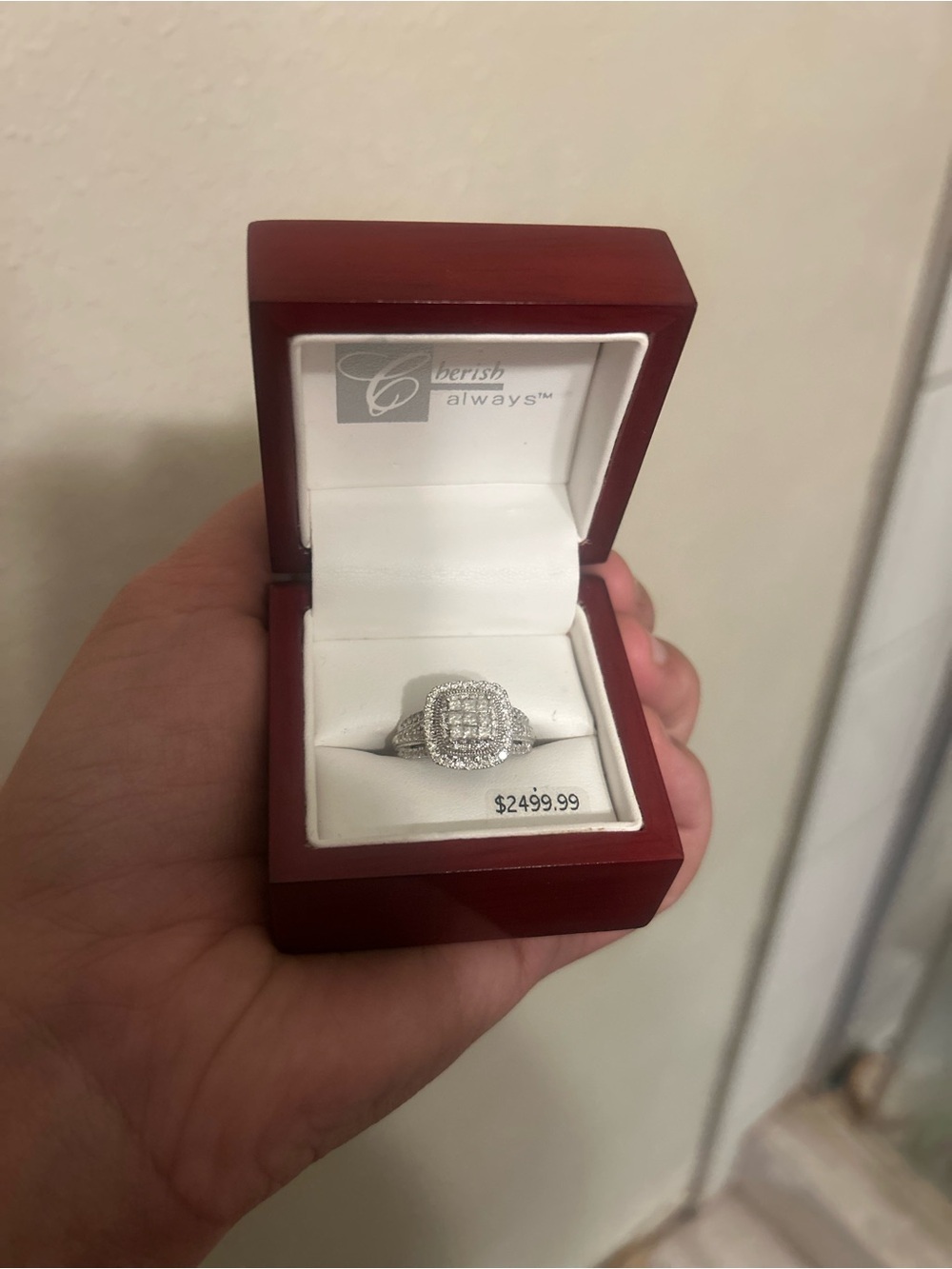 10k white gold natural diamond wedding engagement ring